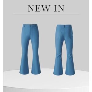 NWT JOGAL Mens Bell Bottom Pants Disco Slim Fit Retro Trousers XLarge
